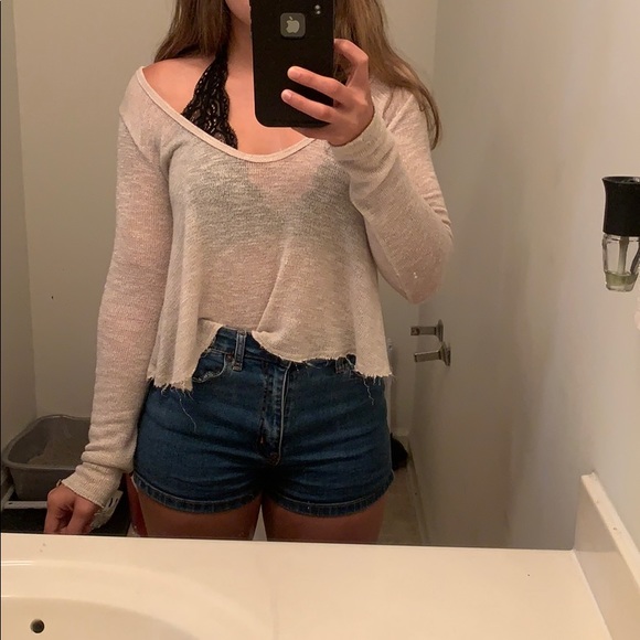 Long Sleeve Knitted Crop Top - Picture 3 of 3